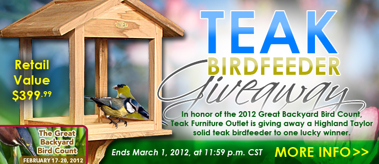 Teak Birdfeeder Giveaway