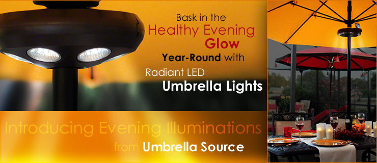 Designer Umbrellas and Umbrella Lighting