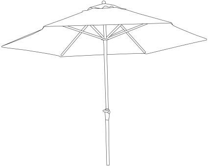 9 Foot Aluminum Market Umbrella with Fiberglass Ribs and Crank