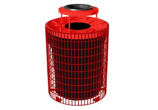 32-Gallon Welded Wire Trash Can with Liner & Lid