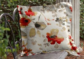Highland Taylor Watercolor Poppy Throw Pillow with Flange