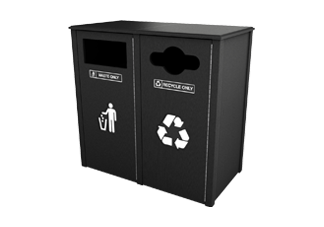 Recycled Plastic 26 Gallon Waste and Recycling Station