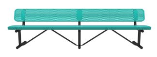 10ft STANDARD PERFORATED BENCH W BACK PORTABLE