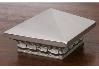 Satin Nickel Metallic Pyramid Post Cap Satin Nickel Metallic Post Cap