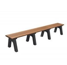 Polly Products Cambridge 8 ft. Flat Bench in Black/Black