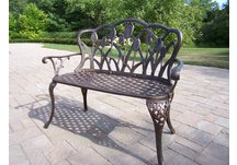 Tulip Loveseat Bench Antique Bronze
