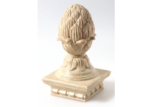 Limestone Artichoke Polystone Post Cap with Dentil Base