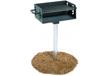 Commercial Park Rotating Grill w/ Post- Black