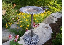 Cast Aluminum Sunflower Bird Bath