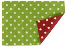 Ikat Dots Grasshopper green and Red Natural