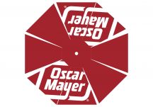 Oscar Mayer logo umbrella proof