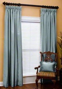 Custom Goblet Pleat Silk Drapes