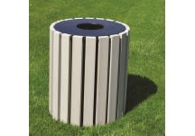 33-gallon round recycled plastic trash can