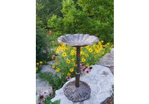 Cast Aluminum Lily Bird Bath