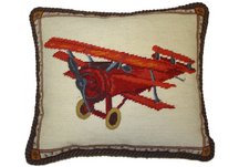 Vintage Airplane Needlepoint Pillow Vintage Airplane Needlepoint Pillow