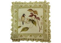 Bird and Bean Flower Needlepoint Pillow Bird and Bean Flower Needlepoint Pillow