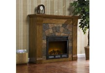 Elkmont Salem Antique Oak Electric Fireplace
