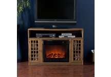 Fairfax Media Weathered Oak Electric Fireplace