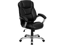 High Back Black Leather Contemporary Office Chair