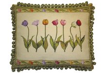 Spring Tulips Needlepoint Pillow
