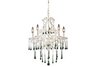 5 Light Chandelier In Antique White And Lime Crystal