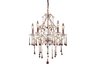 5 Light Chandelier In Rust  And Amber Crystal