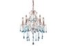 5 Light Chandelier In Rust And Aqua Crystal