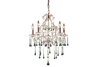 5 Light Chandelier In Rust And Lime Crystal