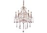5 Light Chandelier In Rust And Rose Crystal