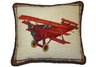 Vintage Airplane Needlepoint Pillow