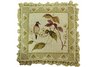 Bird and Bean Flower Needlepoint Pillow