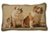 Bull Dog Family Needlepoint Pillow