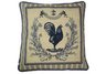 Blue French Country Rooster Needlepoint Pillow