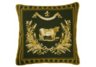 Green French Country Cow Needlepoint Pillow