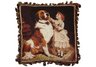 Saint Bernard Dog and Girl Needlepoint Pillow