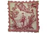 Red Chinese Fishman Needlepoint Pillow