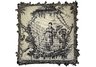 Black and White Oriental Fishwife Needlepoint Pillow