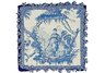 Blue Chinese Fishwoman Needlepoint Pillow