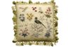 Old World Bird and Floral Needlepoint Pillow