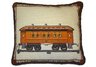 Vintage Train Needlepoint Pillow