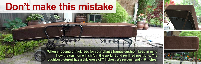 4 inch thick discount chaise lounge cushions