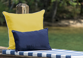 Blue and yellow outdoor hot sale pillows