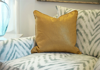 Gold accent shop pillows bedroom