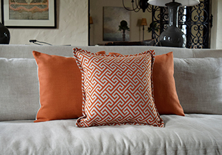 orange sofa pillows