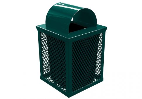 32-Gallon Square Expanded Metal Trash Can with Liner & Lid
