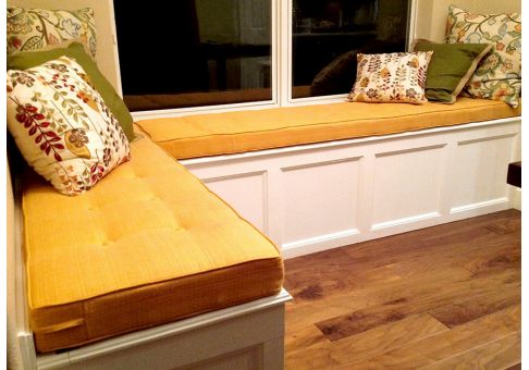 Custom Window Seat Cushion - Deluxe Button Tufting