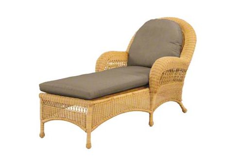 Custom Flat Wicker Chaise Lounge Cushion Set