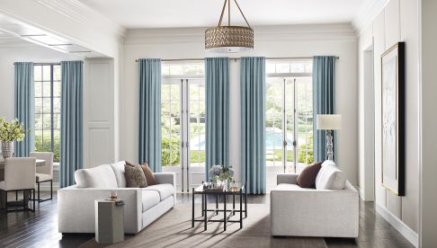 Sunbrella Durant Turquoise Curtains