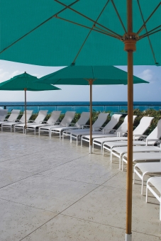 Market Umbrellas and Chaise Lounges