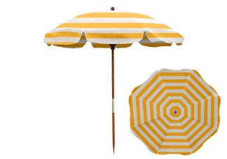 7.5 Yellow and White Stripe Beach Umbrella